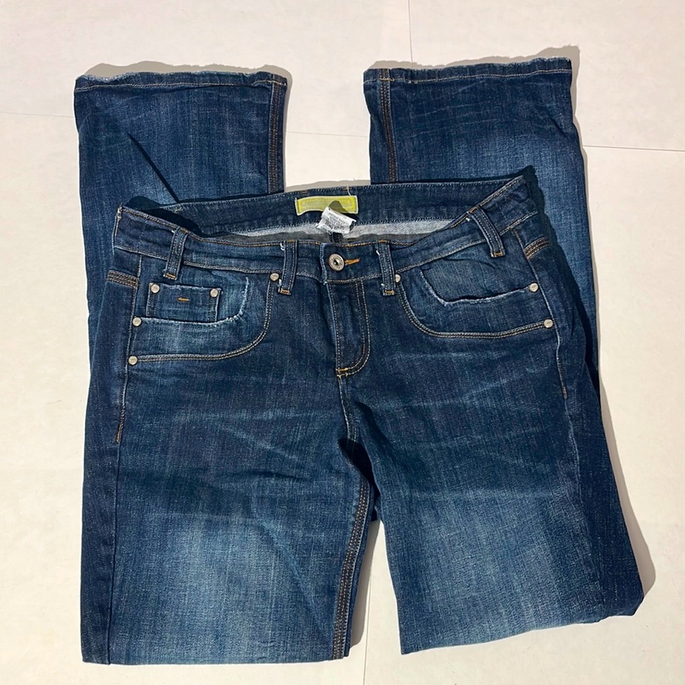 Department of Peace standard denim jeans sz 12 medium wash long inseam bootcut